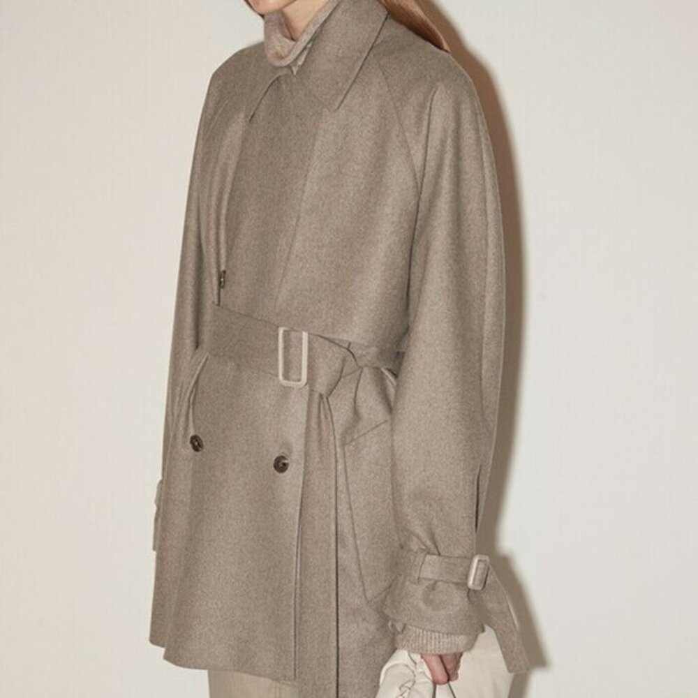 NWT CHICJOC Women 100% Cashmere Oversized Serenity Trench Coat with silk lining